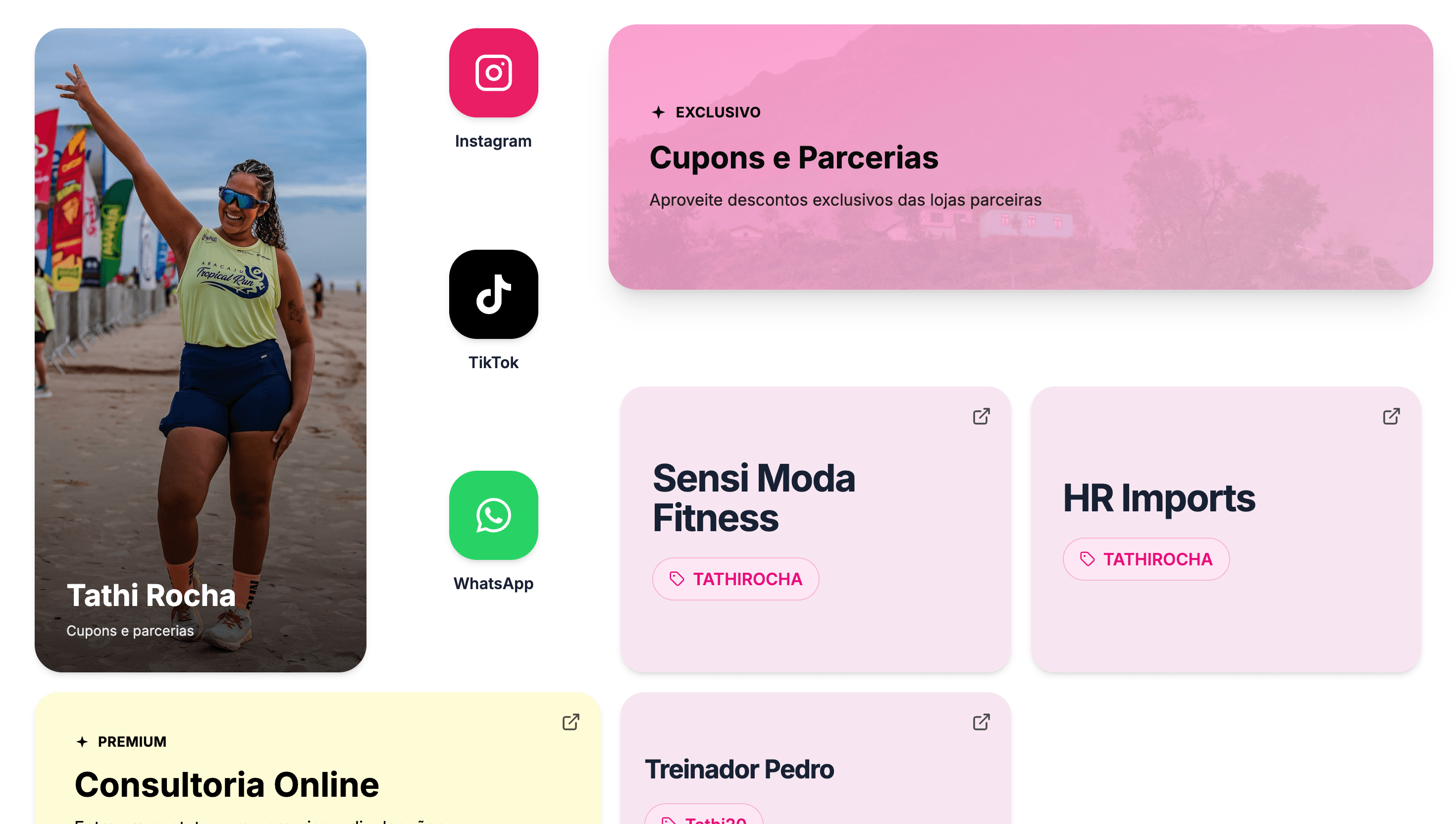 Link Bio — Tathi Rocha